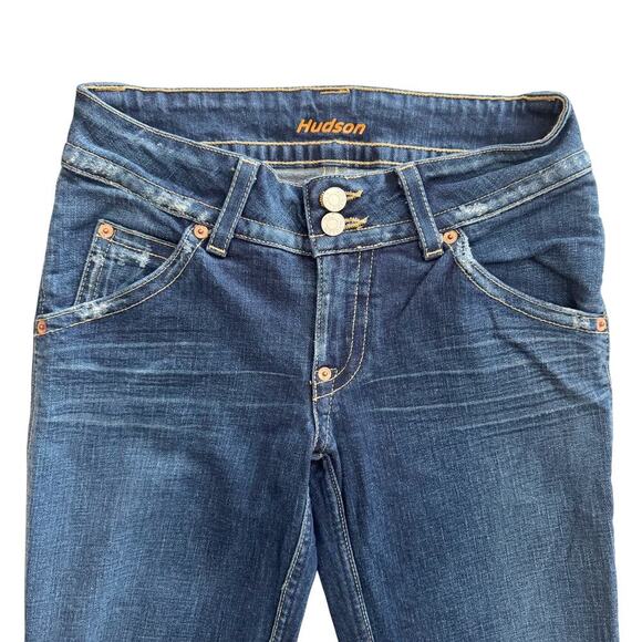 VTG Hudson Jeans Women's 28L Blue Vintage Bootcut Low rise Y2K 90s Made in USA - Picture 2 of 14